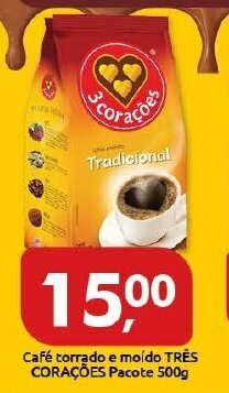 Supermercados Nori Cafe Torrado e moido Tres Coraoes pacote 500g oferta