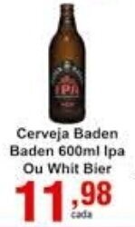 Rossi Supermercado Cerveja Baden Baden 600ml Ipa ou Whit Bier oferta