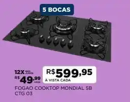 DB Supermercados Fogao cooktop mondial oferta