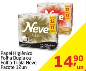 Tenda Atacado Papel Higiénico Folha Dupla ou Folha Tripla Neve pacote 12un oferta