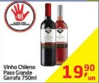 Tenda Atacado Vinho Chileno paso Grande Garrafa 750ml oferta