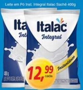 Supermercados Guanabara Leite em po Inst. Integral Italac Sache 400g oferta