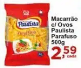 Rossi Supermercado Macarrao c/ Ovos Paulista Parafuso 500g oferta
