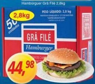 Supermercados Guanabara Hamburguer Gra file Caixa 2.8kg oferta