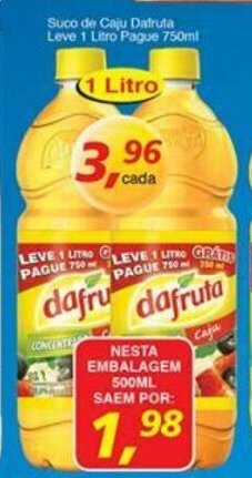 Supermercados Guanabara Suco de Caju Dafruta Leve 1L Pague 750ml oferta
