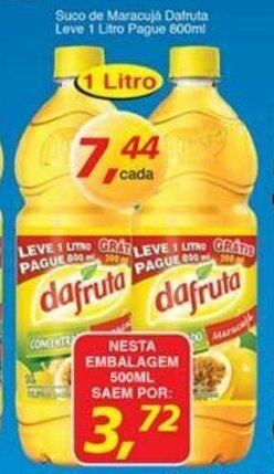 Supermercados Guanabara Suco de Maracuja Dafruta Leve 1L Pague 800ml oferta