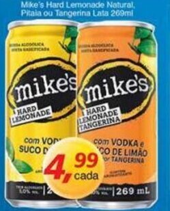 Supermercados Guanabara Mike's Hard lemonade Natural, Pitala ou Tangerina lata 269ml oferta