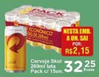 Rossi Supermercado Cerveja Skol 269ml lata pack c/15 oferta