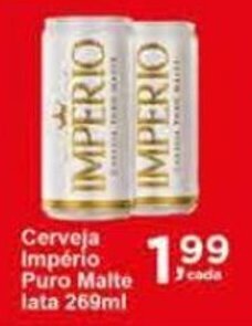Rossi Supermercado Cerveja Imperio Puro Malte lata 269ml oferta