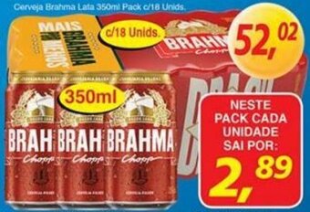 Supermercados Guanabara Cerveja Brahma Lata 350ml Pack c/18 unids oferta