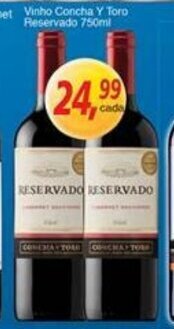 Supermercados Guanabara Vinho Concha y Toro Reservado 750ml oferta