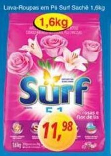 Supermercados Guanabara Lava Roupas em po Surf sache 1.6kg oferta