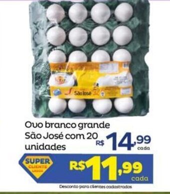 Ovo Branco grande Sao Jose com 20 unidades
