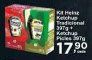 Rossi Supermercado Kit Heinz Ketchup Tradicional 397g + Ketchup Picles 397g oferta