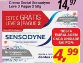 Supermercados Guanabara Creme Dental Sensodyne Leve 3 pague 2 50g oferta
