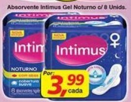 Supermercados Guanabara Absorvente Intimus Gel Noturno c/ 8 unids. oferta