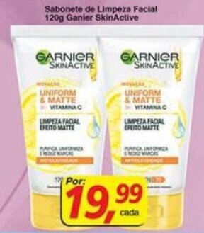 Supermercados Guanabara Sabonete de Limpeza facial 120g Garnier SkinActive oferta