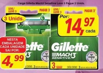 Supermercados Guanabara Carga Gillette Mach3 Sensitive Leve 3 Pague 2 Unids. oferta