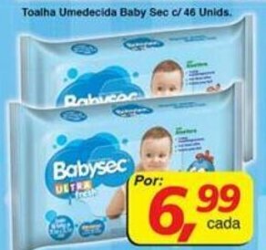 Toalha Umedecida Baby Sec c/ 46 unids.