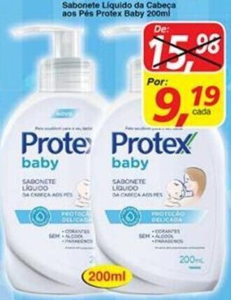 Supermercados Guanabara Sabonete Liquido da Cabeca aos Pes Protex Baby 200ml oferta
