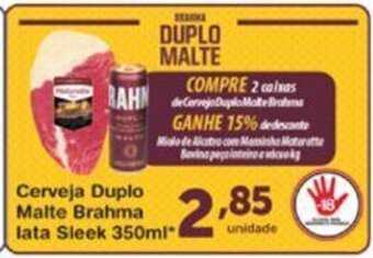 Roldão Cerveja Duplo Malte Brahma Lata Sleek 350ml oferta