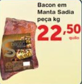 Roldão Bacon em Manta Sadia peca 1kg oferta