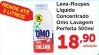 Roldão Lava roupas Liquido Concentrado Omo Lavagem Perfeita 500ml oferta