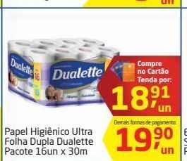 Tenda Atacado Papel higiênico ultra folha dupla dualette pacote 16un x 30m oferta