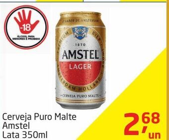 Tenda Atacado Cerveja puro malte amstel lata 350ml oferta