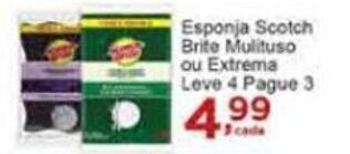 Rossi Supermercado Esponja Scotch Brite multiuso ou extrema leve 4 pague 3 oferta