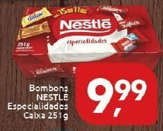 Supermercados Nori Bombons Nestle Especialidades caixa 251g oferta