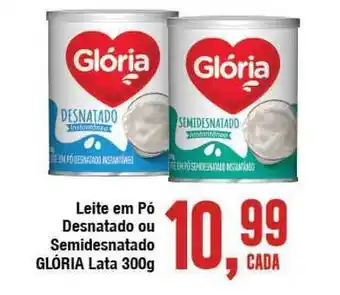 Leite Em Pó Desnatado Ou Semidesnatado Glória Lata 300g