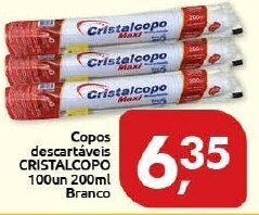 Copos Descartaveis Cristalcopo 100un 200ml Branco