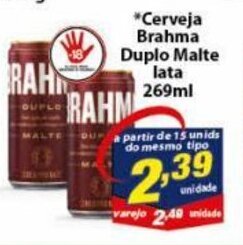 Vencedor Atacadista Cerveja Brahma Duplo Malte lata 269ml oferta