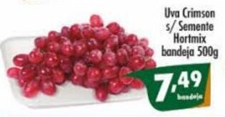 Vencedor Atacadista Uva Crimson s/ Semente Hortmix bandeja 500g oferta