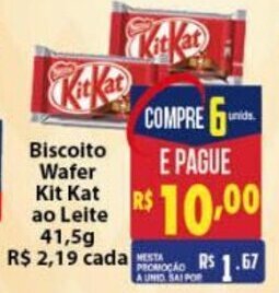 Vencedor Atacadista Biscoito Wafer Kit Kat ao leite 41.5g oferta