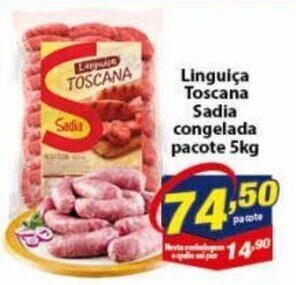 Vencedor Atacadista Linguica Toscana Sadia Congelada pacote 5kg oferta