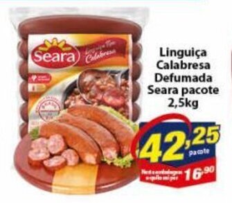 Vencedor Atacadista Linguica Calabresa Defumada Seara pacote 2.5kg oferta