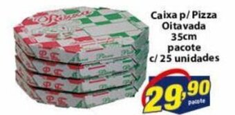 Vencedor Atacadista Caixa p/ Pizza Oitavada 35cm pacote c/25 unidades oferta
