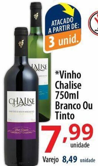 Akki Atacadista Vinho Chalise 750ml Branco Ou Tinto oferta