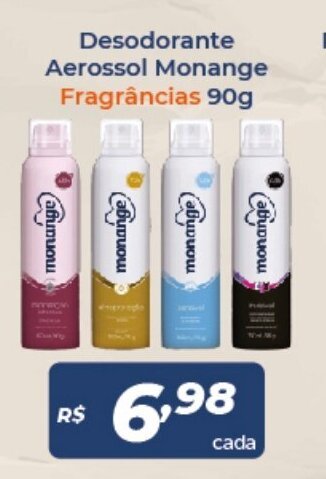 Atakarejo Desodorante Aerossol Monange fragrancias 90g oferta
