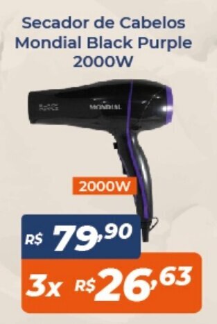 Atakarejo Secador de Cabelos mondial Black Purple 2000w oferta