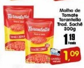 Higa's Supermercado Molho de tomate Tarantella Trad. Sache 300g oferta