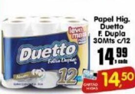 Higa's Supermercado Papel Hig. Duetto Folha Dupla 30mts c/12 oferta