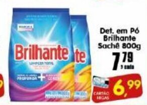 Higa's Supermercado Det. em po Brilhante Sache 800g oferta