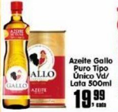 Higa's Supermercado Azeite Gallo Puro Tipo Unico vd/ lata 500ml oferta