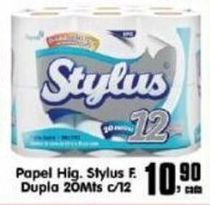 Higa's Supermercado Papel Hig. Stylus Folha Dupla 20mts c/12 oferta