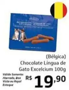 Royal Supermercados (Belgica) Chocolate Lingua de Gato Excelcium 100g oferta