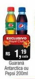 Royal Supermercados Guarana Antarctica ou Pepsi 200ml oferta