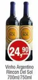 Royal Supermercados Vinho Argentino Rincon Del Sol 700ml/750ml oferta